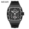 Reloj Automático Megir 8604 Negro de Cuerpo Semi Abierto | Elegancia y Precisión
