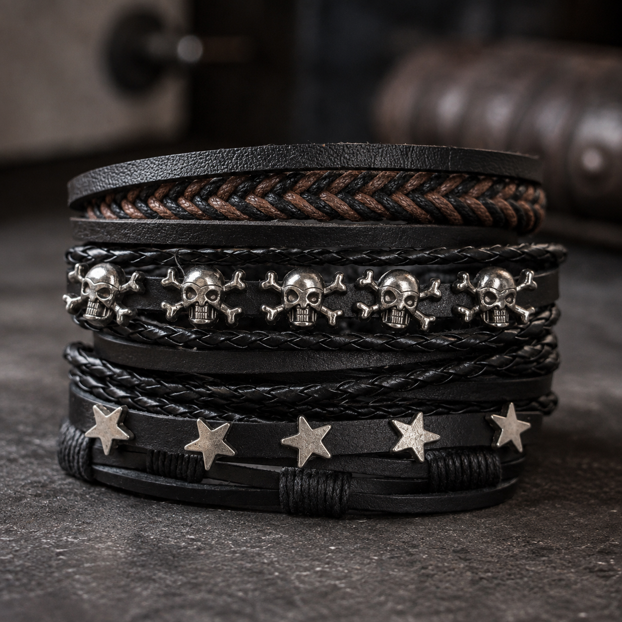 💀 Pulsera Outlaw – Set de 5 - Gallery 1