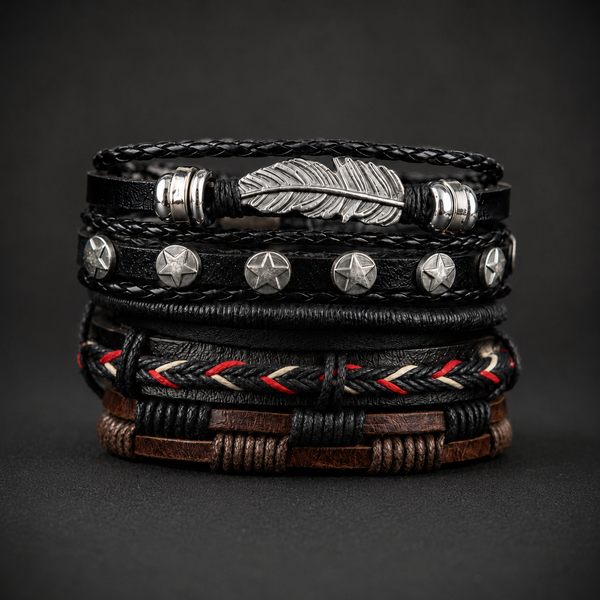 Pulsera Pluma - Set de 5