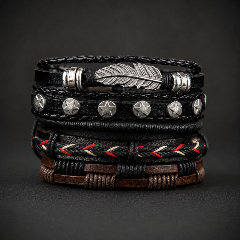 Pulsera Pluma - Set de 5
