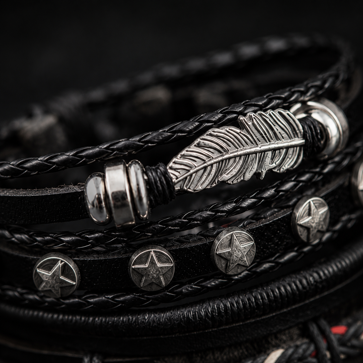 Pulsera Pluma - Set de 5 - Gallery 2