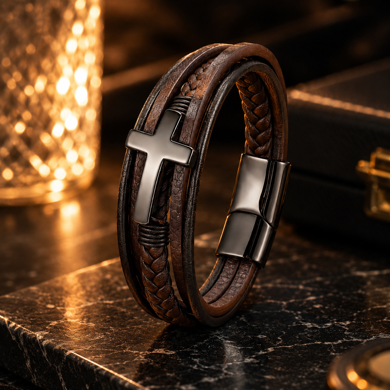 Pulsera Cruz Coffe - Gallery 5