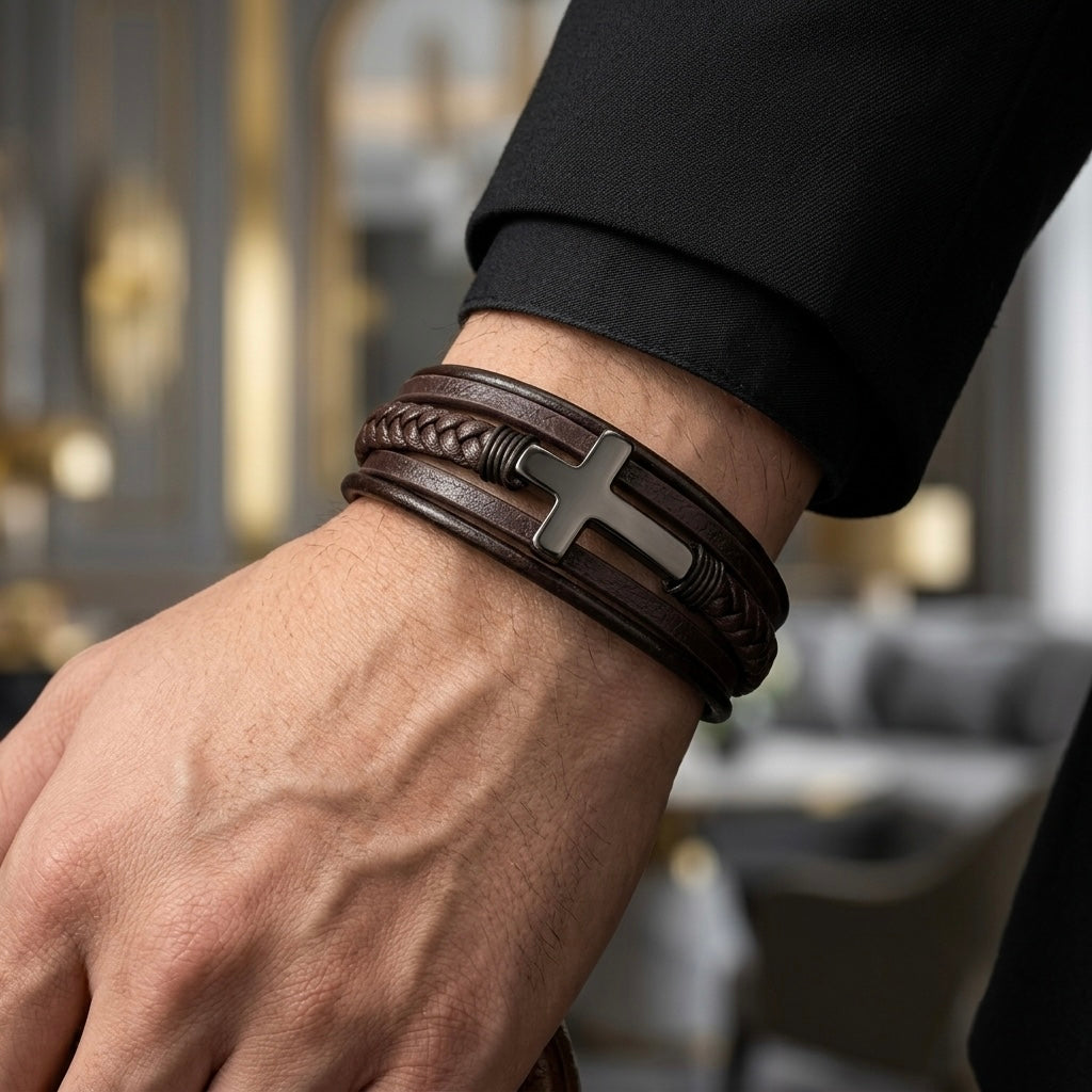 Pulsera Cruz Coffe - Gallery 4