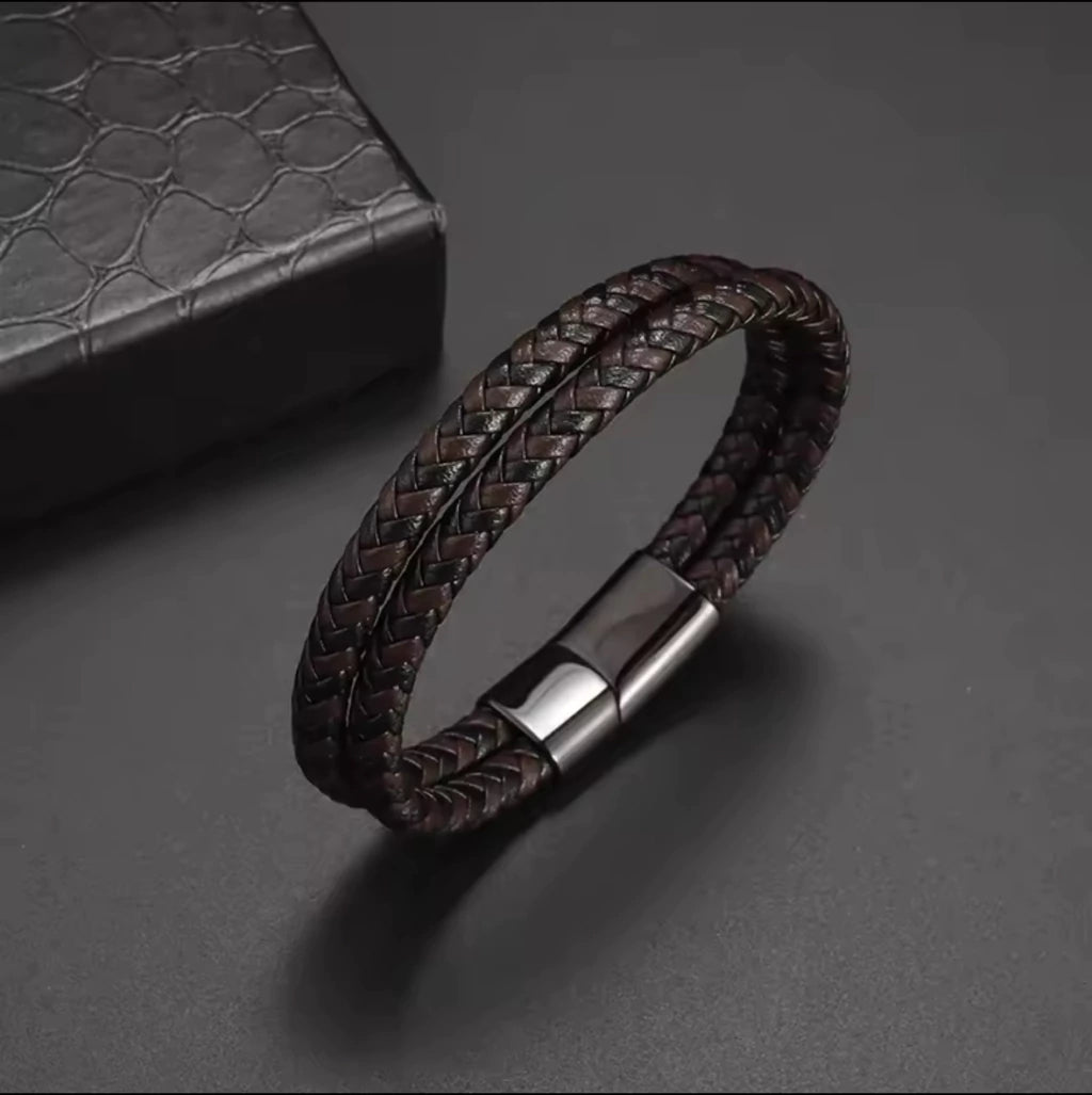 Pulsera Trenzada Doble coffe - Gallery 3
