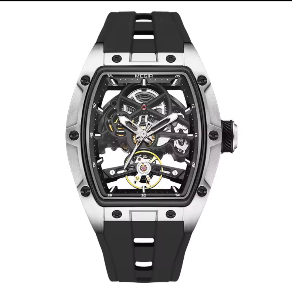 Reloj Automático Megir 2242 Azul de Cuerpo Abierto | Elegancia y Precisión - Gallery 4