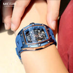 Reloj Automático Megir 2242 Azul de Cuerpo Abierto | Elegancia y Precisión - Thumbnail 6