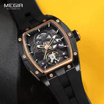 Reloj Automático Megir 2242 Negro Dorado de Cuerpo Abierto | Elegancia y Precisión - Thumbnail 5