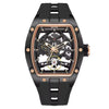 Reloj Automático Megir 2242 Negro Dorado de Cuerpo Abierto | Elegancia y Precisión