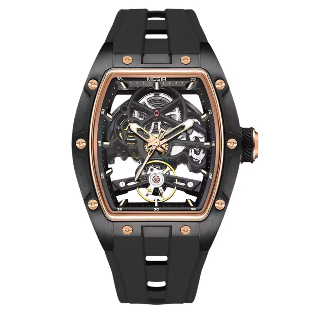 Reloj Automático Megir 2242 Azul de Cuerpo Abierto | Elegancia y Precisión - Gallery 3