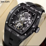 Reloj Automático Megir 2242 Negro de Cuerpo Abierto | Elegancia y Precisión - Thumbnail 6