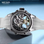 Reloj Automático Megir 2243 Blanco de Cuerpo Abierto | Elegancia y Precisión - Thumbnail 4