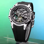 Reloj Automático Megir 2243 Negro plateado de Cuerpo Abierto | Elegancia y Precisión - Thumbnail 3