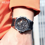 Reloj Automático Megir 2243 Negro plateado de Cuerpo Abierto | Elegancia y Precisión - Thumbnail 5