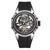 Reloj Automático Megir 2243 Negro plateado de Cuerpo Abierto | Elegancia y Precisión