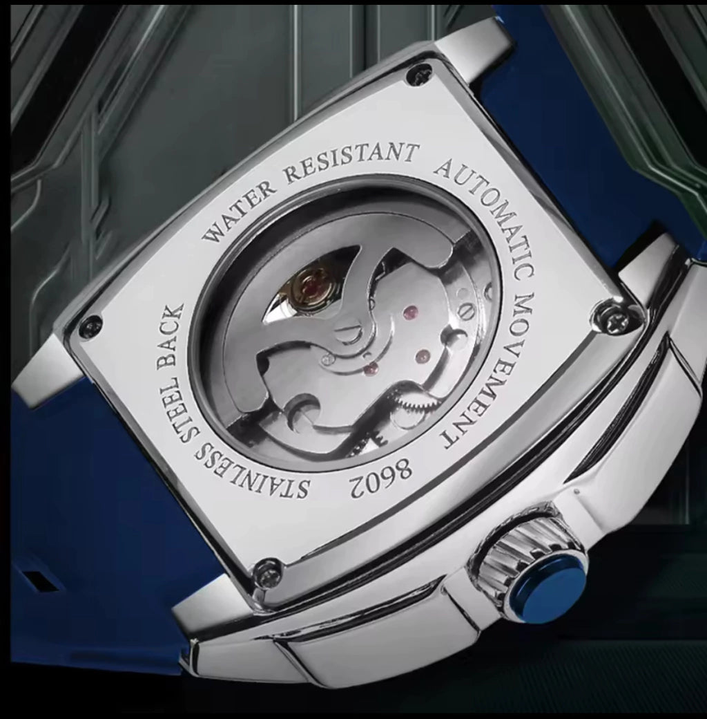 Reloj Automático Megir 8602 Naranja de Cuerpo Semi Abierto | Elegancia y Precisión - Gallery 3