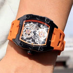 Reloj Automático Megir 8602 Naranja de Cuerpo Semi Abierto | Elegancia y Precisión - Thumbnail 4